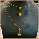 18K Real Gold Ball or Heart  Necklace 16-18”