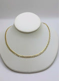 10K Two-Tone Diamond Cut Curb Chain – 22”