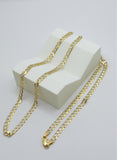 10K Two-Tone Diamond Cut Curb Chain – 22”