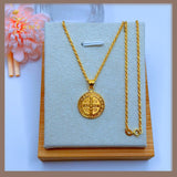 18K Real Gold Religious Necklace 18”