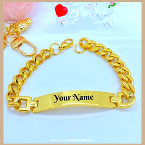 Customized Name Bracelet Gold Color Stainless Steel Personalized Bracelet