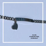 Silver Stainless steel Women’s ID Bracelet (Personalized)