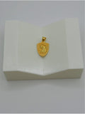 18K Real Gold Horse Shield Pendant