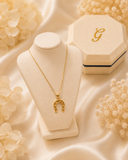 18K Real Gold Horseshoe Pendant Necklace