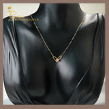 18K Real Gold Dainty Hardware Necklace 16-18”