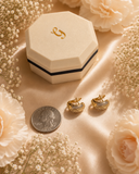 18K Real Gold Tri-Color Huggie Clip Earrings | 750 Stamped