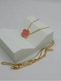 Blush Clover Necklace – Premium Gold Plated Stainless Steel (16” + 2” Extender)