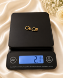 18K Real Gold Diamond-Cut Puffy Heart Hoop Earrings | Lightweight Dangle Heart Earrings | 2.1g