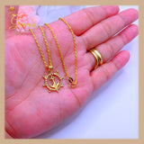 18K Real Gold Anchor Necklace 18”