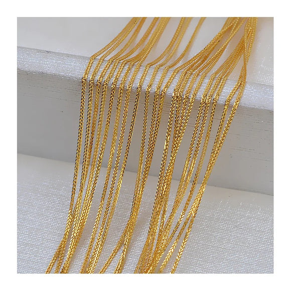 18K Real Gold Thin Foxtail Chain 18”