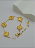 Radiant Clover Link Bracelet – Premium Gold Plated Stainless Steel  ⸻