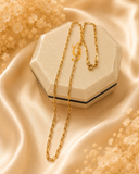 18K Real Gold Paperclip Chain Necklace – 16 Inches – 750 Stamped – Approx. 1.9g