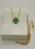 Emerald Clover Necklace – Gold Plated Stainless Steel