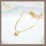 18K Real Gold Dainty Star Necklace 16-18”