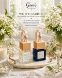 White Garden | Gem’s Duo Hanging Car Diffuser | Luxury Car Fragrance | Book No. 04