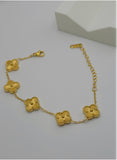 Radiant Clover Link Bracelet – Premium Gold Plated Stainless Steel  ⸻