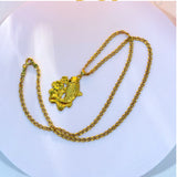 18K Real Gold Koi Fish Necklace 16”