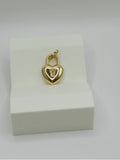 18K Real Gold Locked Heart Pendant