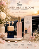 Gem’s Linen Orris Bloom Bundle  Luxury Vent Clip Diffuser & Air Mist Set  Book No. 02 – Linen Orris Bloom