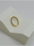 18K Real Gold Beaded Band Ring – Size 5