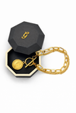 Premium Stainless Steel Layered Coin Toggle Bracelet - 6.5” + 2” Extender