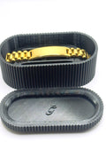 Gold Bar Link ID Bracelet – Custom Engraved | Premium Gold Plated Stainless Steel