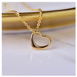 18K Real Gold Heart  Necklace 16-18”