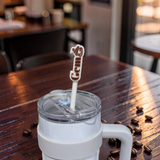 Personalized Coffee Lover Phone Lanyard Set with Matching Straw Topper