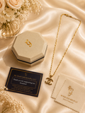 18K Real Gold Double C Pendant Necklace | 16 Inches | 750 Stamped