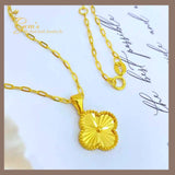 18K Real Gold Four-Leaf Clover Necklace – A Touch of Luck and Elegance**

18-20”