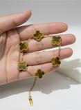 Tiger Gold Clover Bracelet – Premium Gold-Plated Stainless Steel | Adjustable 6” + 2” Extender