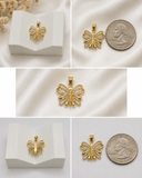 18K Two-Tone Gold Butterfly Pendant