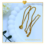 18K Real Gold Knot Necklace 16”