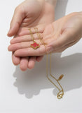 Crimson Clover Necklace – Premium Gold-Plated Stainless Steel | 16”+ 2”Extender