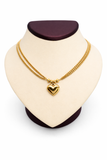 Premium Stainless Steel Double Chain Heart Necklace  16+2”