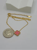 Blush Clover Necklace – Premium Gold Plated Stainless Steel (16” + 2” Extender)