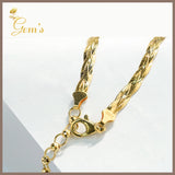 18K Real Gold Braided Blade Bracelet 6.5-7.5”