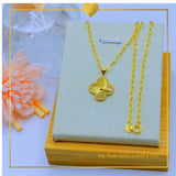 18K Real Gold Four-Leaf Clover Necklace – A Touch of Luck and Elegance**

18-20”