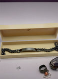 Personalized Black Stainless Steel ID Bracelet (Unisex)