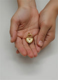 18K Real Gold Locked Heart Pendant