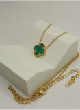 Emerald Clover Necklace – Gold Plated Stainless Steel
