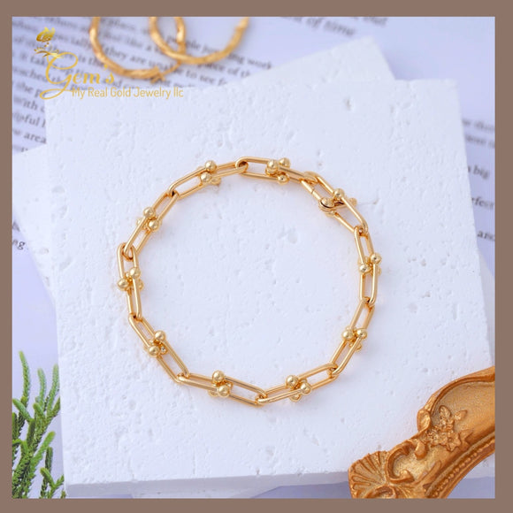 18K Real Gold Hardware Bracelet