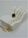 Black Clover Pendant Necklace – Premium Gold Plated Stainless Steel – 16” + 2” Extender
