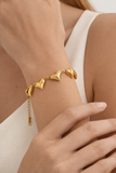 Premium Stainless Steel Puffed Heart Chain Bracelet - 6.5” + 2” Extender