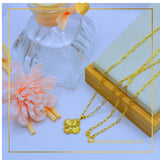 18K Real Gold Four-Leaf Clover Necklace – A Touch of Luck and Elegance**

18-20”