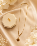 18K Real Gold Heart Charm Drop Necklace | 18 Inches | 750 Stampe