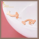 18K Real Gold Small Stud Earrings