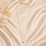 18K Real Gold Petite Heart Necklace | 16+1 Inches