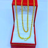 18K Real Gold Rope Chain 18”