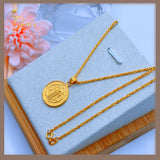 18K Real Gold Religious Necklace 18”